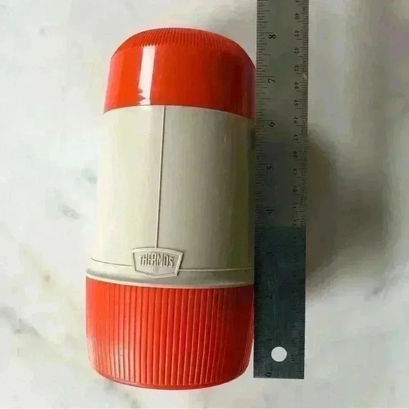 Vintage 60s orange glass insert wide mouth  Thermos model 6202 - Picture 9 of 9